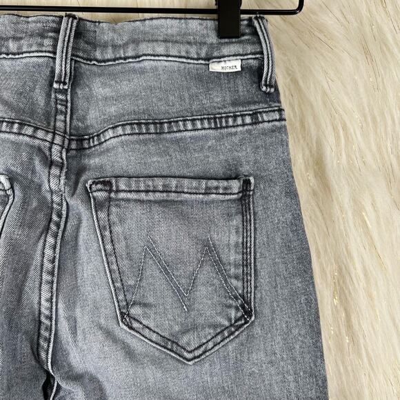 Mother Static Grey Stretch Denim The Swooner Ankle Zip Skinny Leg Jean Size 24 - Picture 6 of 12